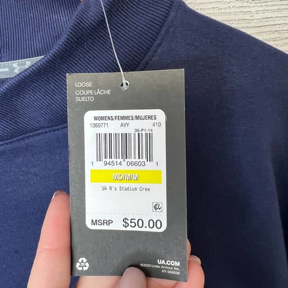 Under Armour Womens Stadium Crew Pullover Sweater New With Tags Size Medium - Picture 5 of 5